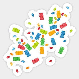 Jelly Beans & Gummy Bears Explosion Sticker